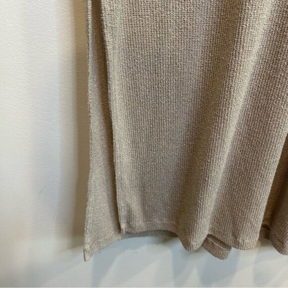 H&M Beige Knit Loose Fit Sleeveless Midi Dress V-Neck Semi Sheer Beige - Picture 5 of 10